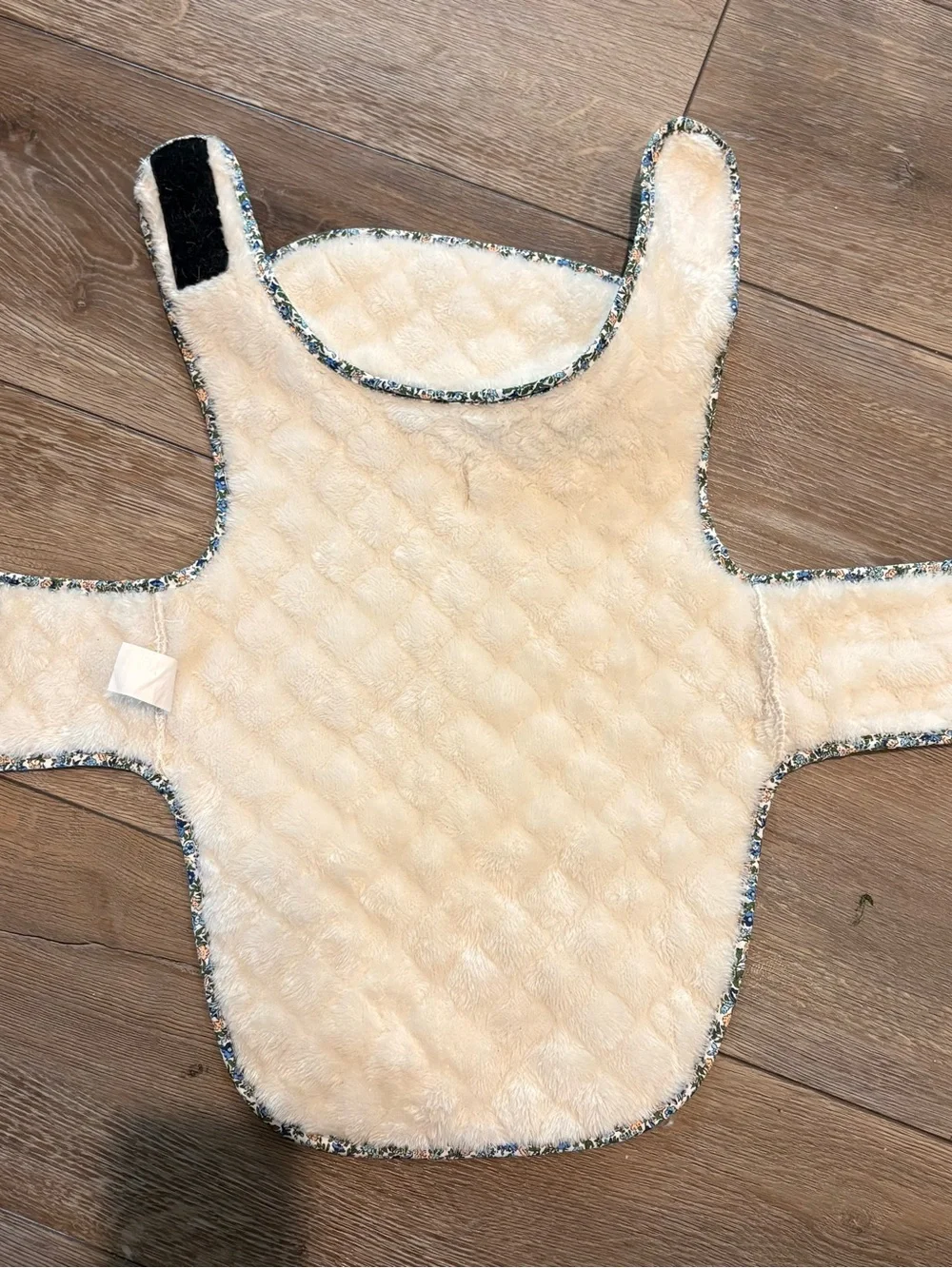 Yellow Quilted Dog Vest with Floral Trim